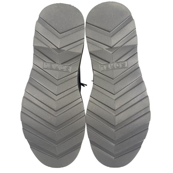 Sorel Hi-Line Lace Combat Boot Women's 8 Waterproof Jet Black Leather Low Heel - Picture 9 of 11